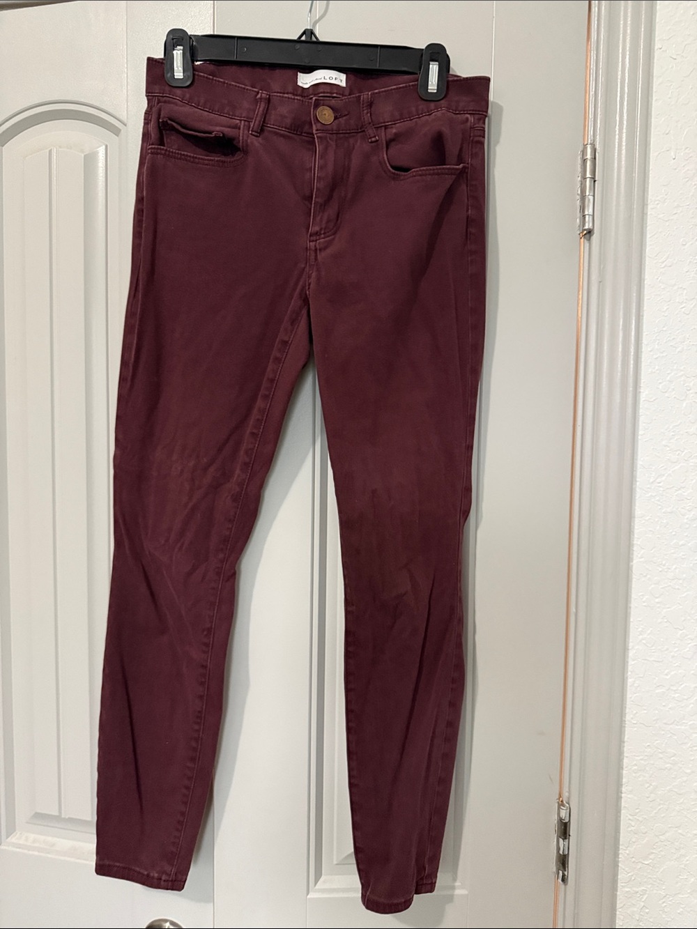 LOFT Maroon Skinny Jeans